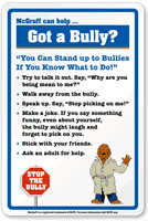 McGruff No Bullies Sign