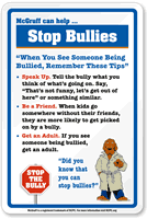 McGruff can Help Stop Bullies Sign