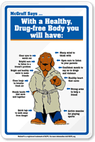 Healthy Drug Free Safety McGruff Sign