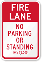 Michigan Fire Lane No Parking Sign