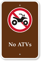 No ATVs Campground Park Sign with Graphic