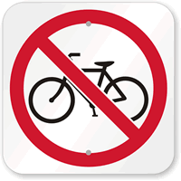 No Bicycle Symbol Sign