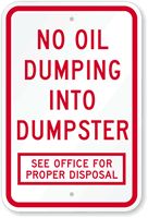 No Oil Dumping Into