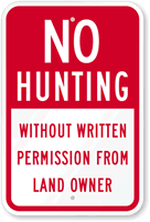 No Hunting Without Written Permission Sign