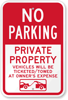 No Parking Private Property Sign