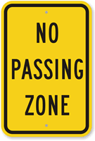 No Passing Zone Sign