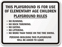 Playground Rules Safety Sign