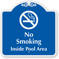 No Smoking Inside Pool Area Sign