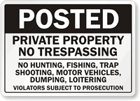 No Trespassing, Private Property Sign