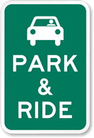 Park and Ride Sign with Graphic