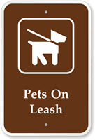 Pets Leash  Campground Guide & Park Sign