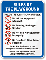 Playground Equipment Rules Sign