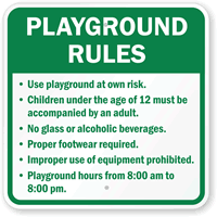 Playground Rules Sign