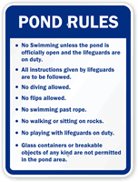 Pond Rules Sign