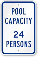 Pool Max Capacity Persons Sign