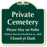 Private Cemetery Sign