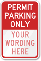 Permit Parking Only Sign