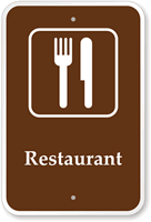 Restaurant  Campground Guide & Park Sign