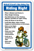 Riding Right McGruff Bike Safety Sign