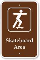 Skateboard Area Campground Park Sign