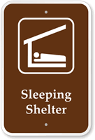 Sleeping Shelter Campground Park Sign
