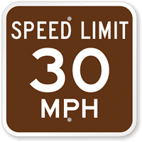 Speed Limit 30 MPH Sign