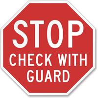 Stop Check With Guard Reflective Aluminum STOP Sign