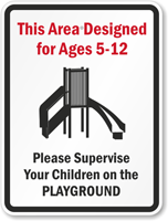 Please Supervise Your Children Playground Sign