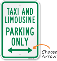 Taxi And Limousine Parking With Arrow Sign