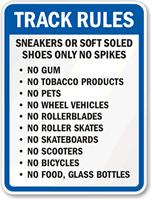 Track Rules Sneakers Sign