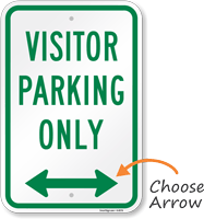 Visitor Parking Only with Directional Arrow Sign