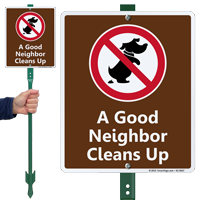 A Good Neighbor Cleans Up Lawnboss Sign