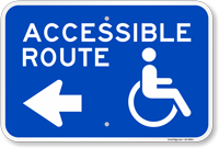 Accessible Route Sign with Arrow