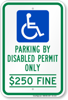 Florida Parking By Disabled Permit Only Sign