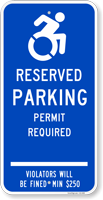 Connecticut Reserved Parking Permit Required Sign