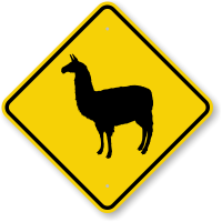 Alpaca Crossing Sign