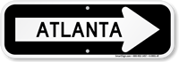 Atlanta City Traffic Direction Sign