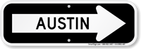 Austin City Traffic Direction Sign