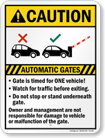 Automatic Gates Watch For Traffic Before Exiting Sign