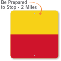 Be Prepared to STOP 2 Miles Railroad Sign