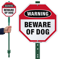 Beware Of Dog Warning LawnBoss Sign