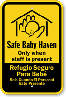 Bilingual Safe Baby Haven Sign