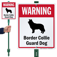 Warning Border Collie Guard Dog LawnBoss™ Signs