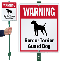 Warning Border Terrier Guard Dog LawnBoss™ Signs