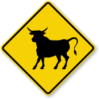 Bull Crossing Sign