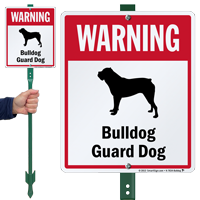 Warning Bulldog Guard Dog LawnBoss™ Signs