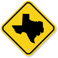 Novelty Texas Crossing Map Sign