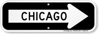Chicago City Traffic Direction Sign