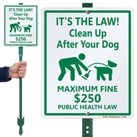 Clean Up After Your Dog with Graphic Sign