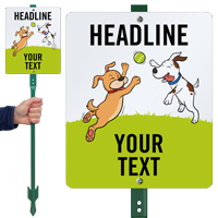 Custom Dogs At Play Lawnboss Sign And Stake Kit